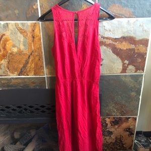 Sz xs red vneck jumpsuit